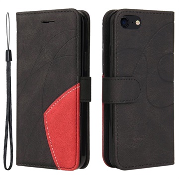 Bi-Color Series iPhone 7/8/SE (2020)/SE (2022) Wallet Case - Zwart
