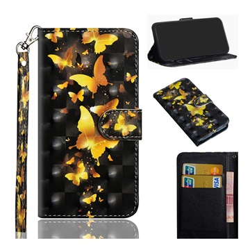 Wonder Series Huawei P Smart 2020 Wallet Case - Goud Vlinder