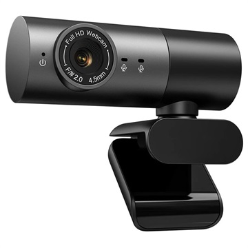 1080p webcam met autofocus en luidspreker - 2MP - zwart