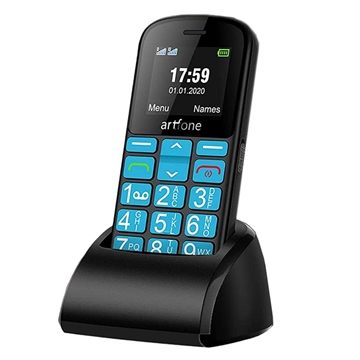 Artfone CS188 Senior Telefoon - Dual SIM, SOS - Zwart