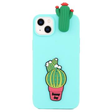 3D Cartoon iPhone 14 TPU Hoesje - Cactus