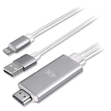4smarts Lightning/HDMI 4K UHD Adapter - iPhone, iPad, iPod - 1.8m