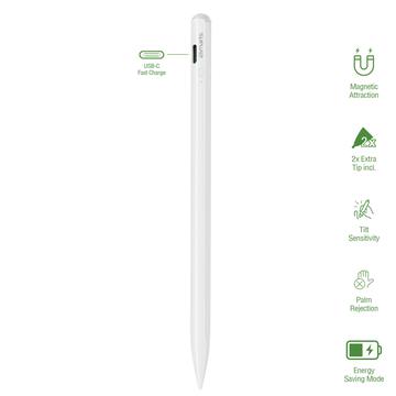 4smarts Pencil Pro 3 Palm Rejection Stylus voor iPad - Wit
