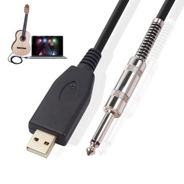 6.35mm jack naar gitaar USB-audiokabel - 2m