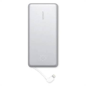 Anker PowerCore+ Pro 10000mAh Power Bank met Lightning-kabel - Zilver