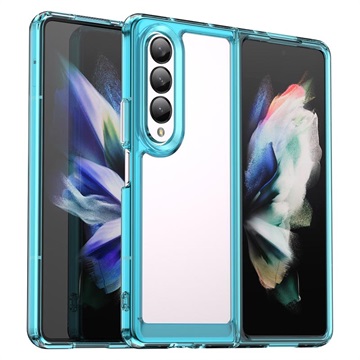 Anti-Shock Samsung Galaxy Z Fold4 Hybrid Case - Blauw / Doorzichtig