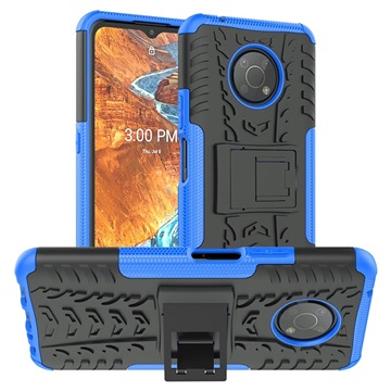 Antislip Nokia G300 Hybrid Case met Standaard - Blauw / Zwart