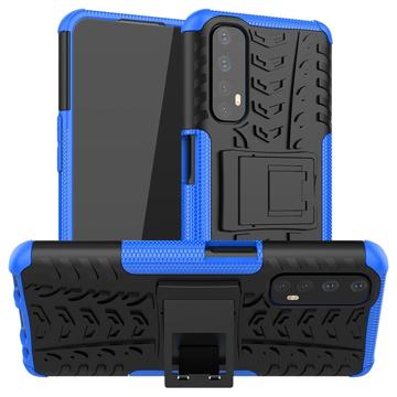 Antislip Realme 7 Hybrid Case met Standaard - Blauw / Zwart