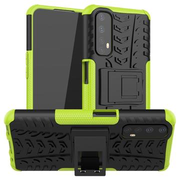 Antislip Realme 7 Hybrid Case met Standaard - Groen / Zwart