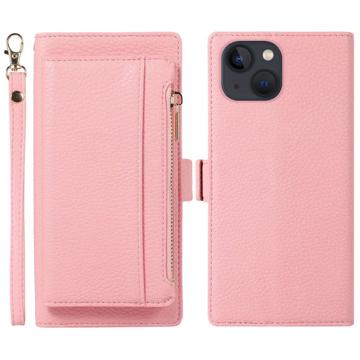 iPhone 14 2-in-1 Magnetische Portemonnee Hoesje met Rits - Roze