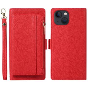 iPhone 14 2-in-1 Magnetische Portemonnee Hoesje met Rits - Rood