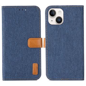 Jeans Series iPhone 14 Portemonnee Hoesje - Donkerblauw