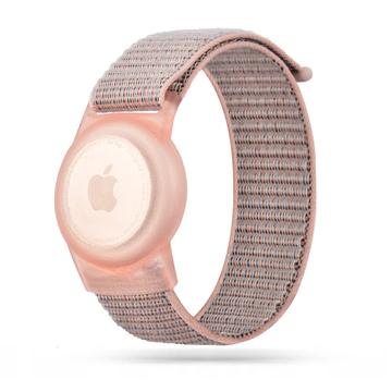 Apple AirTag Tech-Protect Nylon Riem voor kinderen - Roze