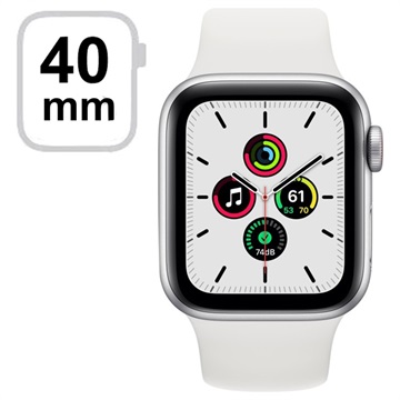 Apple Watch SE GPS MYDM2FD/A - 40 mm, wit sportbandje - zilver