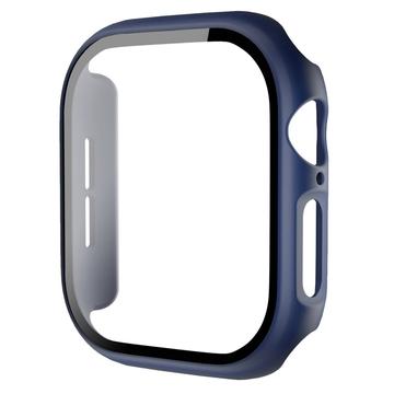 Apple Watch Series 10 Plastic Hoesje met Glazen Screenprotector - 46mm - Donkerblauw