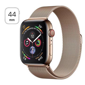 Apple Watch Series 4 LTE MTX52FD/A - Roestvrij staal, Milanese lus, 44 mm, 16 GB - Goud