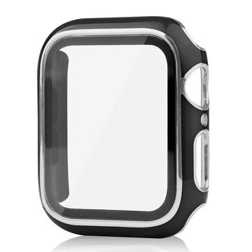 Apple Watch Series SE (2022)/SE/6/5/4 Case met Glazen Screenprotector - 44mm - Zwart