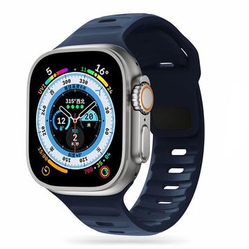 Apple Watch Series Ultra 2/Ultra/9/8/SE (2022)/7/SE/6/5/4/3/2/1 Tech-Protect IconBand Line Siliconen Bandje - 49mm/45mm/44mm/42mm - Navy Blauw