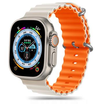 Apple Watch Ultra 2/Ultra/9/8/SE (2022)/7/SE/6/5/4 Tech-Protect Iconband Pro TPU-riem - 49mm/45mm/44mm/42mm - Sterrenlicht / Oranje