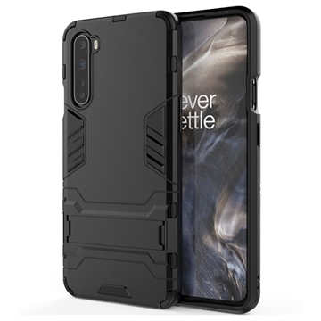 OnePlus Nord Armor Serie Hybride Hoesje met Statief - Zwart