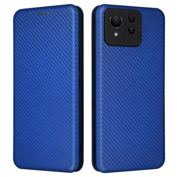 Asus Zenfone 11 Ultra Flip Hoesje - Koolstofvezel - Blauw