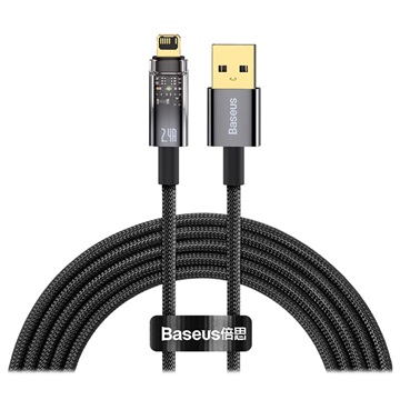 Baseus Explorer Gevlochten Lightning Kabel - 2m - Zwart