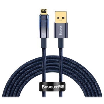 Baseus Explorer Gevlochten Lightning Kabel - 2m - Blauw