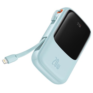 Baseus Qpow Pro Powerbank met Lightning-kabel - Blauw