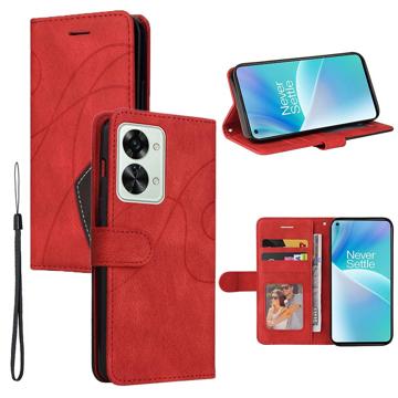 Bi-Color Series OnePlus Nord 2T Wallet Case - Rood