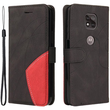 Bi-Color Series Motorola Moto G Power (2021) Wallet Case - Zwart