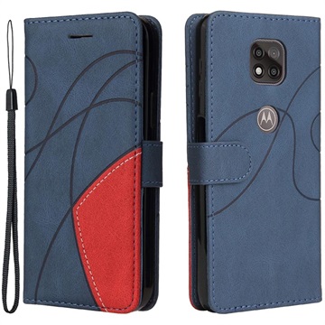 Bi-Color Series Motorola Moto G Power (2021) Wallet Case - Blauw