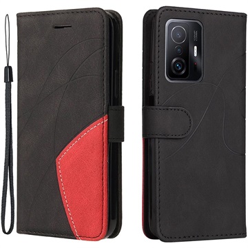 Bi-Color Series Xiaomi 11T/11T Pro Wallet Case - Zwart