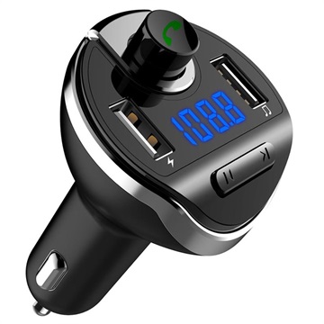 Bluetooth FM-zender met dubbele USB-autolader T20 - zwart