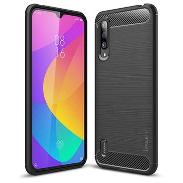 iPaky Brushed Xiaomi Mi CC9 TPU-hoesje - zwart