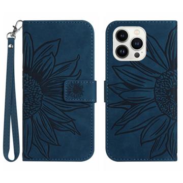 Sunflower Series iPhone 14 Pro Max Wallet Case - Donkerblauw