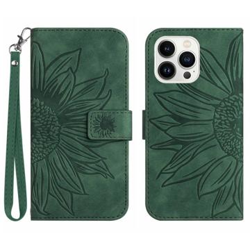 Sunflower Series iPhone 14 Pro Max Wallet Case - Donkergroen