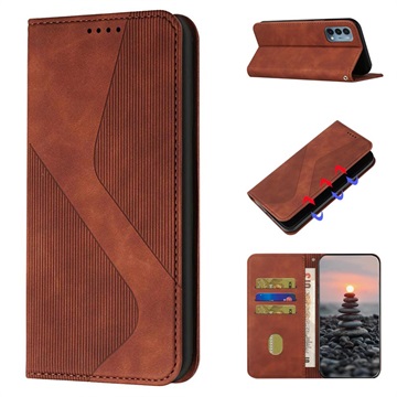 Zakelijke stijl OnePlus Nord N200 5G Wallet Case - Bruin