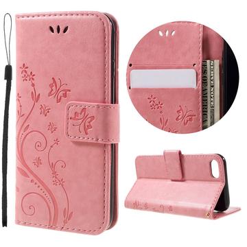 iPhone 7/8/SE (2020)/SE (2022) Butterfly Series Portemonnee Hoesje - Roze