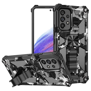 Camo Series Samsung Galaxy A53 5G Hybrid Case met Standaard - Zwart