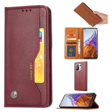 Card Set Series Xiaomi Mi 11 Pro Wallet Case - Wijnrood