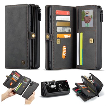 Caseme 2-in-1 Multifunctioneel Samsung Galaxy S21 FE 5G Portemonnee Hoesje - Zwart