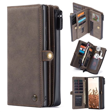 Caseme 2-in-1 Multifunctioneel Samsung Galaxy S21 Ultra 5G Portemonnee Hoesje - Bruin