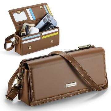 Caseme Me30 3-in-1 Crossbody Telefoontas - 4-7.5 - Bruin