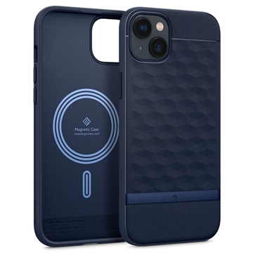 Caseology Parallax Mag iPhone 14 Plus Hybrid Hoesje - Middernacht Blauw