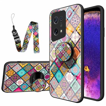 Oppo Find X5 Hybrid Case Geruit Patroon - Kleurrijke Mandala