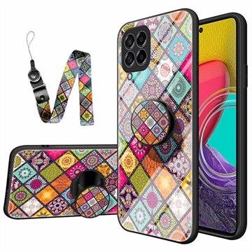 Geruit Patroon Samsung Galaxy M53 Hybrid Case - Kleurrijke Mandala