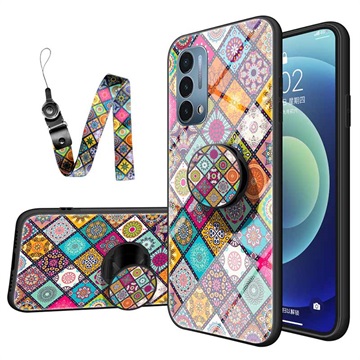 Geruit Patroon OnePlus Nord N200 5G Hybrid Case - Kleurrijke Mandala