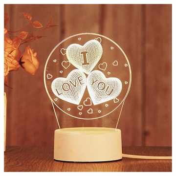 Creatieve acryl 3D visuele LED-nachtlamp - Love