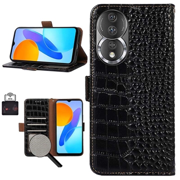 Crocodile Honor 80 Wallet Leren Hoesje met RFID - Zwart