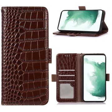 Crocodile Series Honor 70 Wallet Leren Hoesje met RFID - Bruin